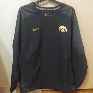 Men Nike Windbreaker Sz M Black Iowa Hawkeyes